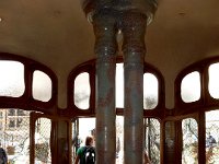 Casa Batllo  Gaudi designed house.  Two pillars in front of back doors to patio.