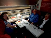 On train to Paris : Anna Stenson, Gary Stenson, Rita Stenson