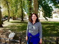 Anna and a swan in Bruges : Anna Stenson