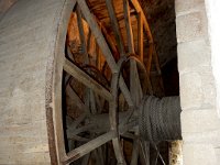 Giant hamster wheel for freight transport at Mont Saint Michel