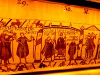 Bayeux Tapestry: Harold is crowned king  Constructed around 1077 to commemorate the story of William the Conqueror taking of England, including the 1066 Battle of Hastings.  It is 224 feet long.