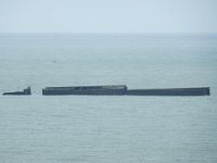 Remnants of WW2 Arromanches temporary artificial harbor  Put together on D-Day