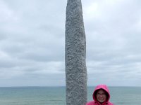 Anna at the Ranger memorial at Pointe du Hoc : Anna Stenson