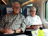 Gary and Rita on train to St. Petersburg : Gary Stenson, Rita Stenson