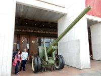 Craig and Anna outside Great Patriotic War Museum  Next to 122 mm gun