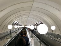 One of longest escalators in world, Park Pobedy metro station  126 meters long, taking nearly 3 minutes.