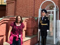 Anna and a guard at Troitskaya Tower, Kremlin : Anna Stenson