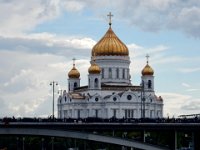 Cathedral of Christ the Savior  Originally finished in 1883.  Demolished in 1931 and then used an outdoor swimming pool.  Recreated with modern materials in 2000.