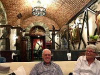 Taking a break in a restaurant : Gary Stenson, Rita Stenson