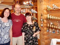 Anna and Kevin with the artist who made our Matryoshkas dolls : Kevin Stenson, Anna Stenson