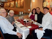 The Stenson family at dinner on Viking Akun : Kevin Stenson, Anna Stenson, Gary Stenson, Rita Stenson, Craig Stenson