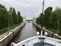 Lock in Volga-Baltic canal  On board Viking Akun